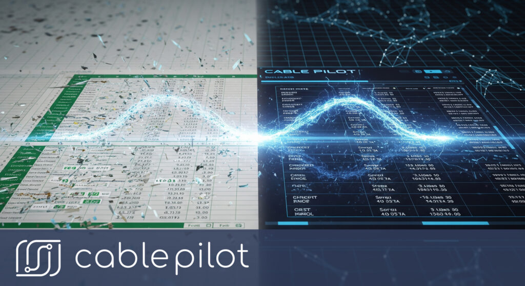Modern construction data management system replacing Excel cable list