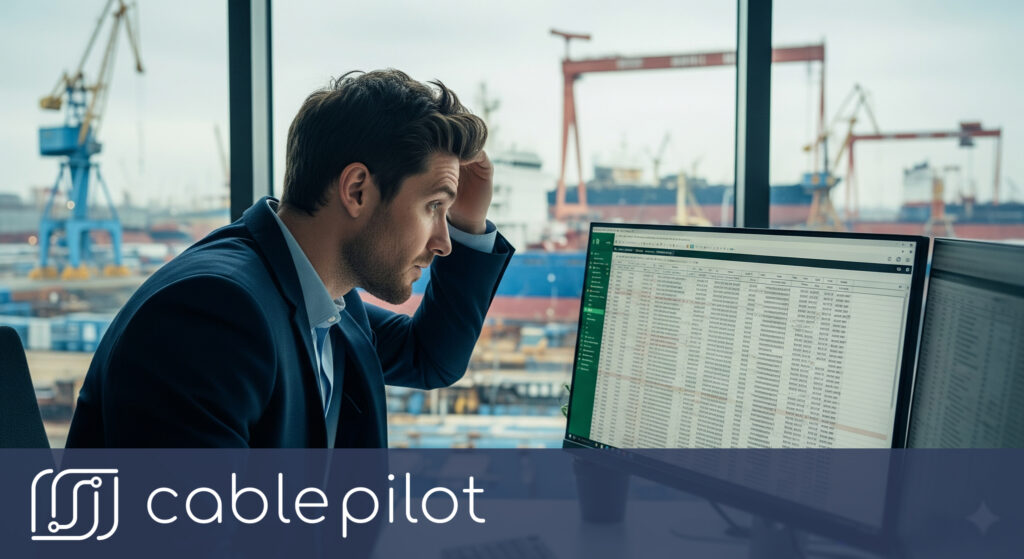 Site manager using location-based task allocation for efficient cable installation on ship decks