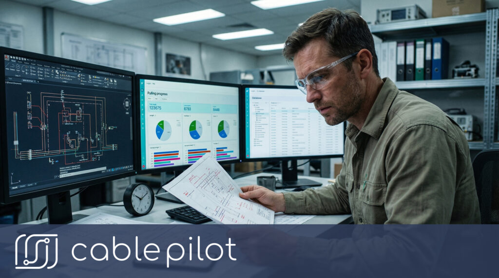 AI electrical installation project overview in shipbuilding software