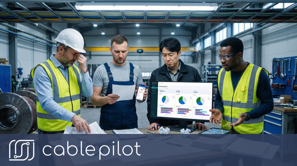 Shipbuilding project managers reducing international team tax with centralized cable management software Cable Pilot