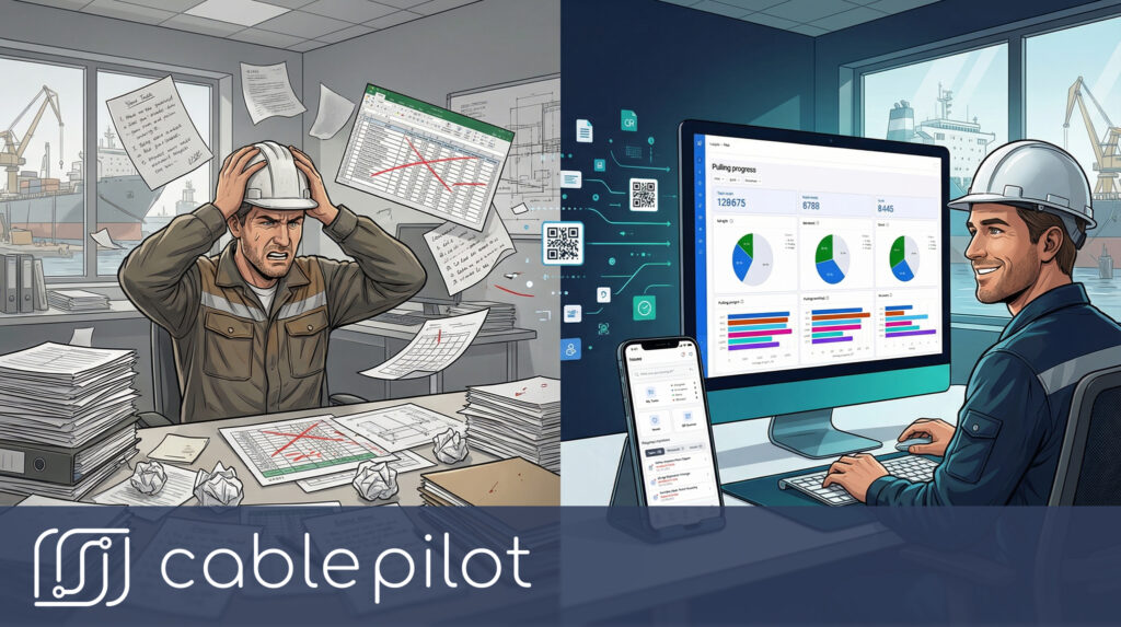 Cable Pilot dashboard showing real time shipyard progress and fewer errors from international subcontractors
