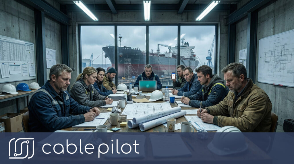 Real-time shipbuilding project management dashboard replacing ineffective daily meetings in shipbuilding