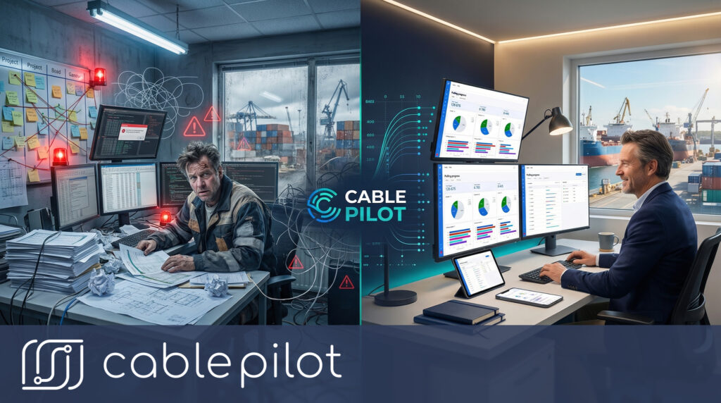 Team workload distribution chart in Cable Pilot showing balanced Cable Points per crew to prevent overload and downtime
