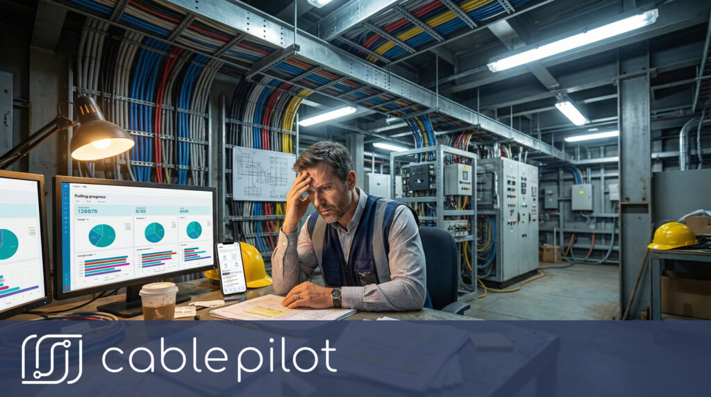 A project manager struggling with fragmented shipbuilding data and information overload, highlighting the need for a shipyard automation solution and better electrical asset management.
