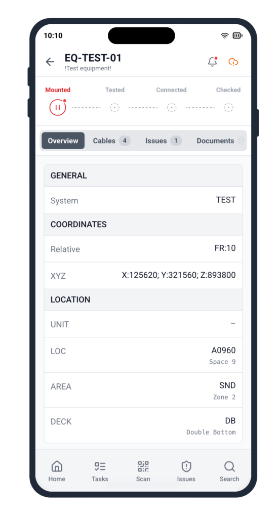 Field worker using 1-click reporting app to report a blocker and eliminate manual reporting delays in the electrical installation workflow
