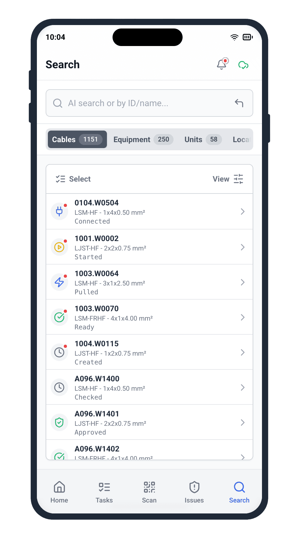 Real-time shipyard notifications on the Cable Pilot mobile home screen with live task, issue, and status updates